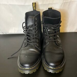 Dr. Martens Luana Leather Lace Up Black Combat Boots